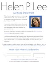 Helen P. Lee Memorial Endowment