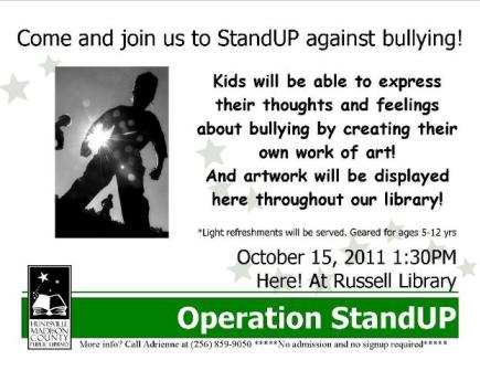 Operation StandUP! Operation StandUP against Bullying!